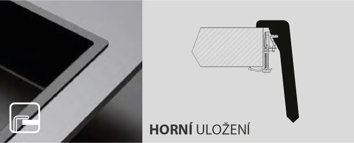 Obrázek Dřez LIMA D-100S NERO Horní uložení