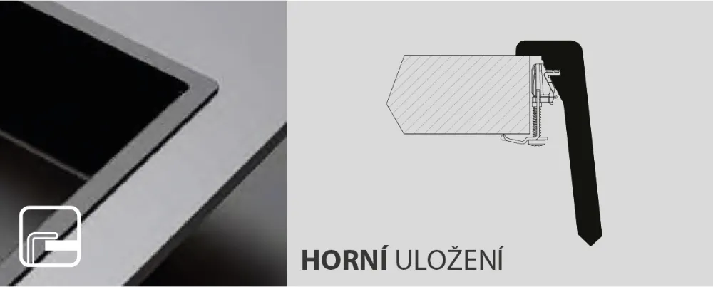 Obrázek Dřez LIMA D-100S NERO Horní uložení