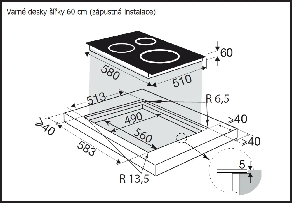 Obrázek DESKA INDUKČNÍ BPI3641SB