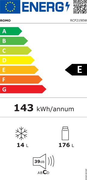 Obrázek CHLADNIČKA JEDNODVÉŘOVÁ RCF2190W