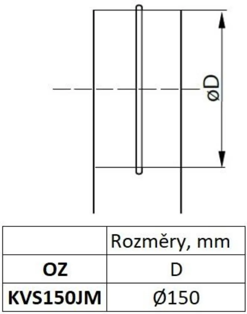 Obrázek Spojka, kanál kulatý 150 mm, pozink