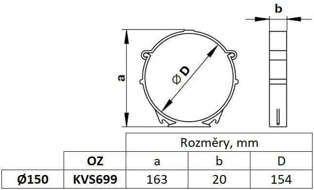 Obrázek Upevňovací konzola pro kruhové potrubí 150 mm, bílá