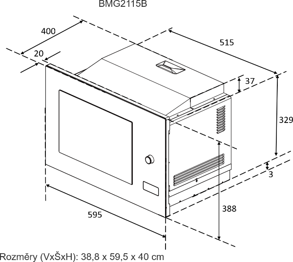 Obrázek Mikrovlnná trouba Brandt BMG2115B