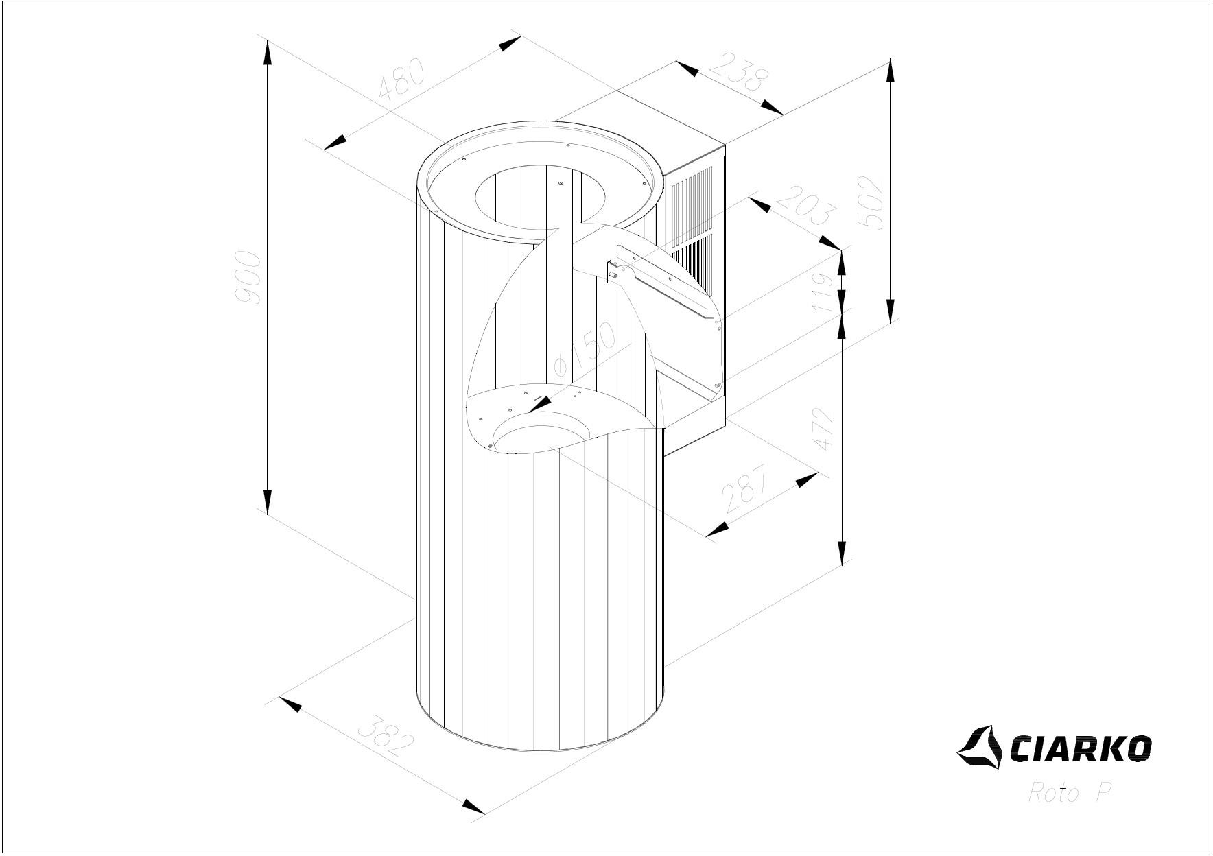 Obrázek Odsavač komínový Roto White (CDP3803B)