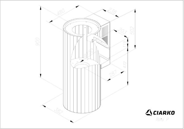Obrázek Odsavač komínový Roto White (CDP3803B)