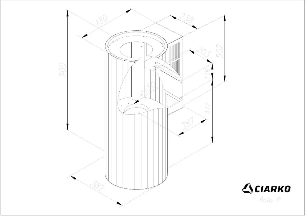Obrázek Odsavač komínový Roto Black (CDP3803C)