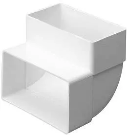Obrázek Svislé koleno, kanál plochý 220x90 mm, 90°, bílé