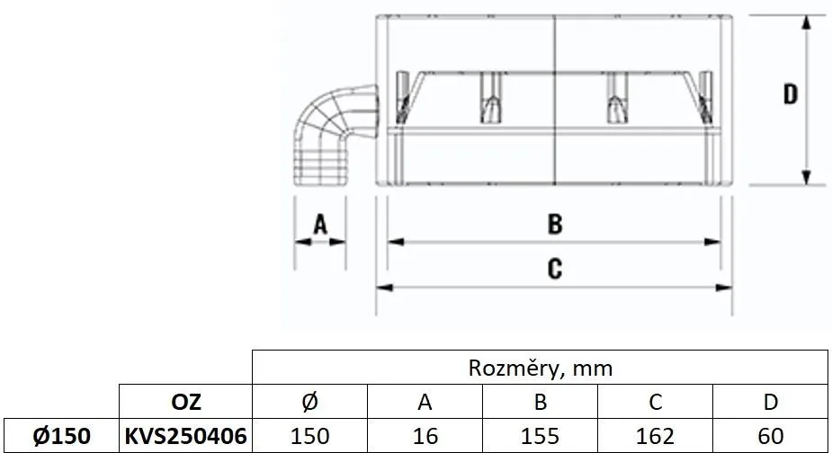 Obrázek Kruhová výpusť kondenzátu 150 mm