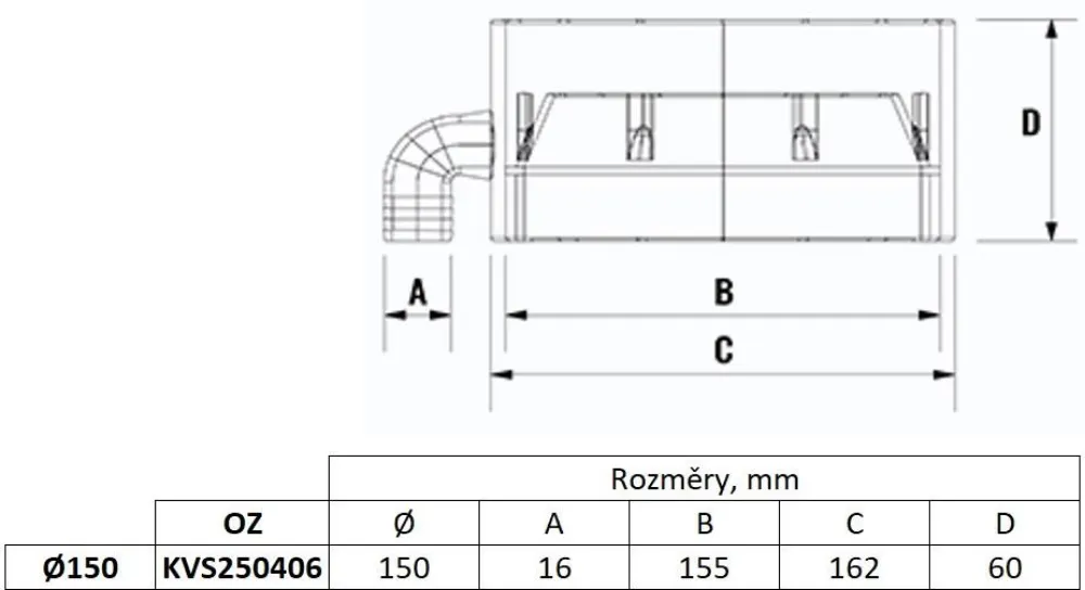 Obrázek Kruhová výpusť kondenzátu 150 mm