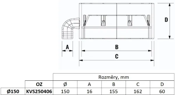 Obrázek Kruhová výpusť kondenzátu 150 mm