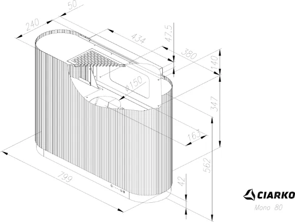 Obrázek Odsavač komínový MONO 80 White CDP8001W