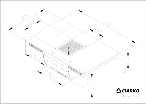 Obrázek INDUKČNÍ DESKA S INTEGROVANÝM ODSAVAČEM WIZARD ONE CDB8301C