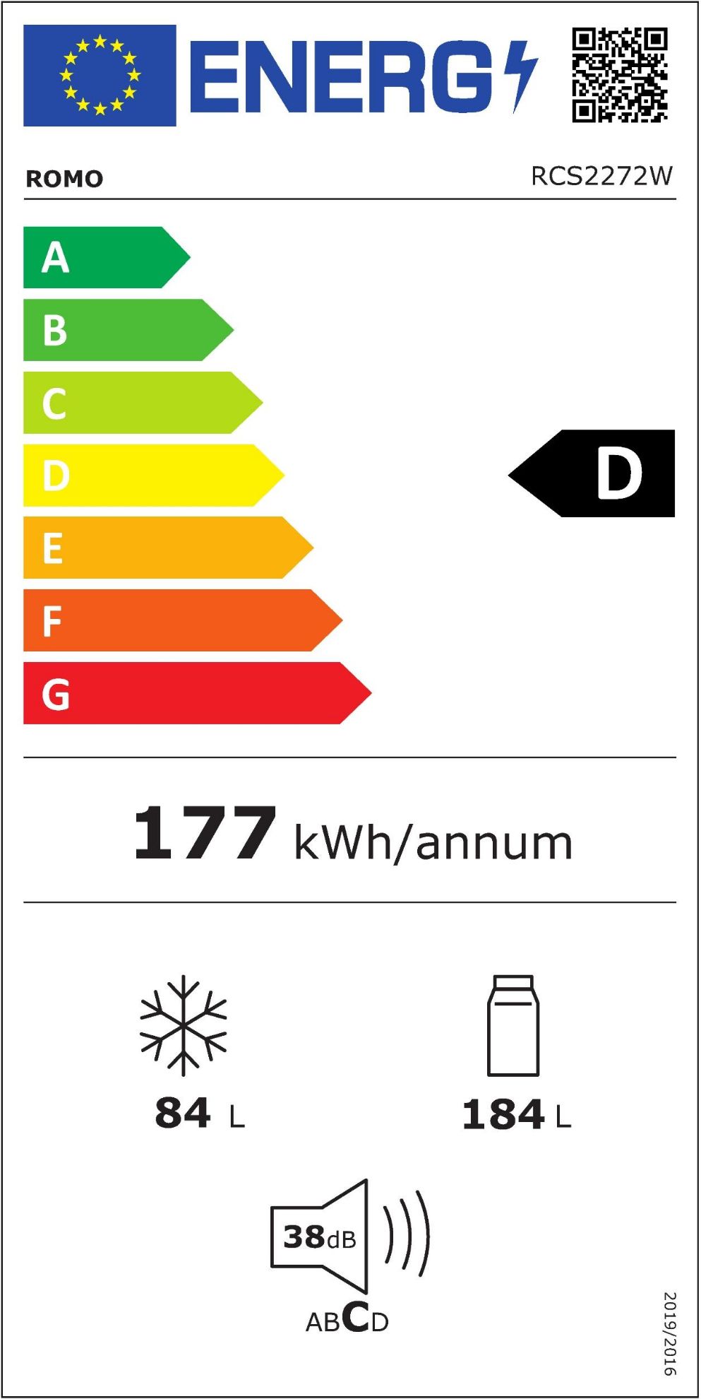 Obrázek CHLADNIČKA RCS2272W