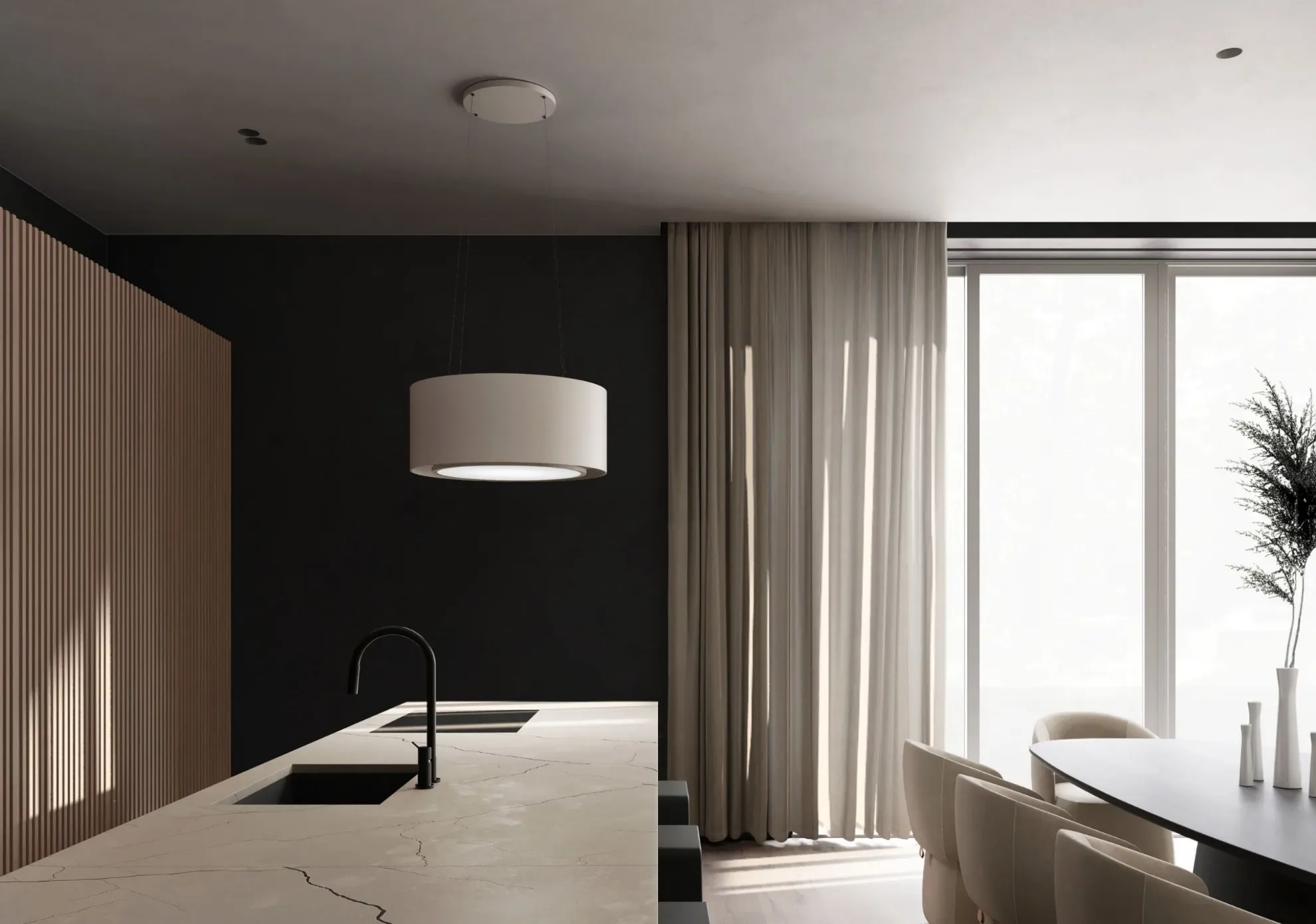 Obrázek ODSAVAČ OSTRŮVKOVÝ PIU LIGHT 80 BLACK CDW8002C