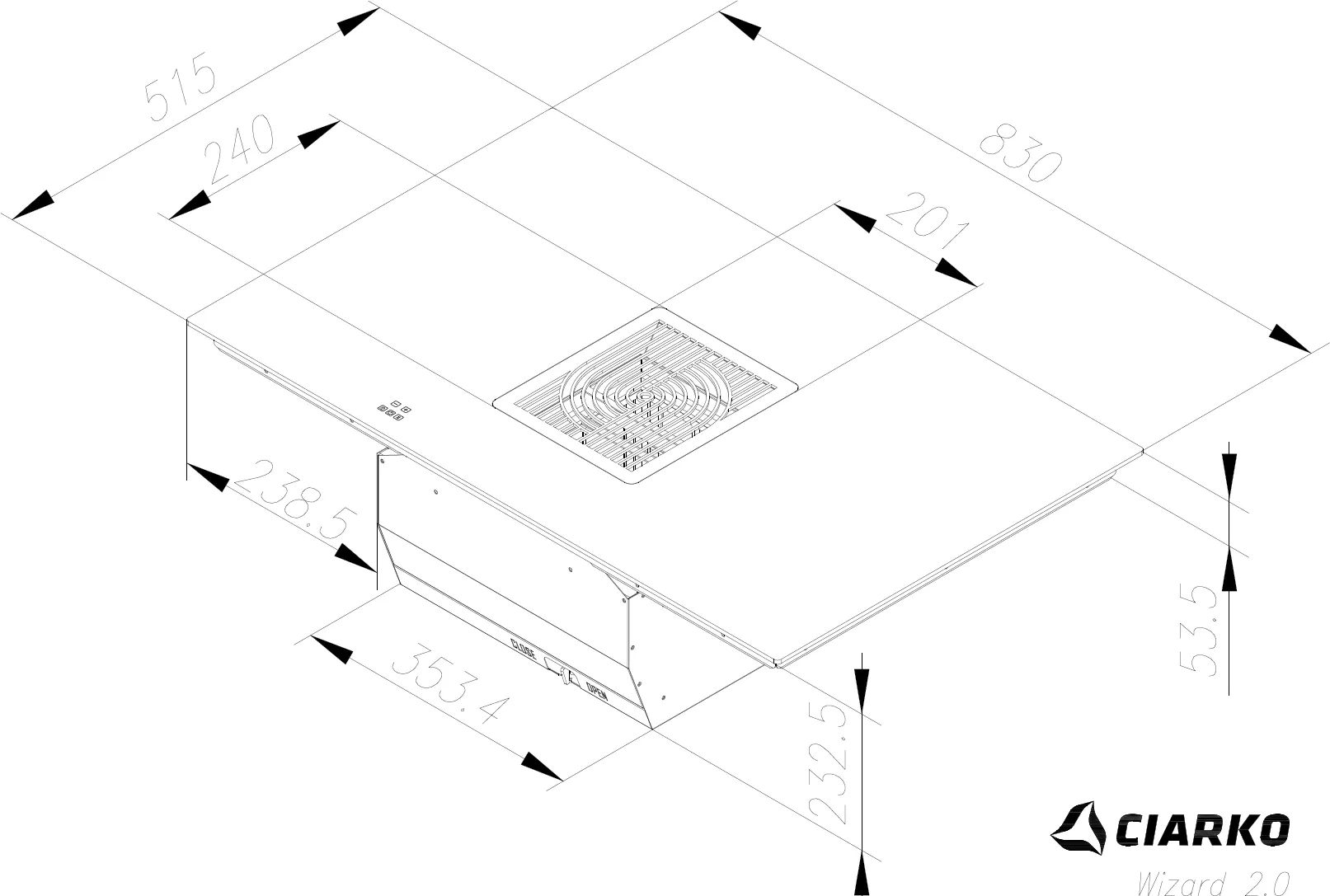 Obrázek INDUKČNÍ DESKA S INTEGROVANÝM ODSAVAČEM WIZARD 2.0 CDB8302C