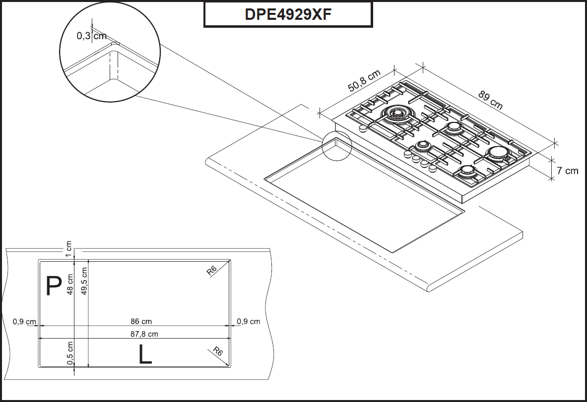 Obrázek DESKA PLYNOVÁ DPE4929XF