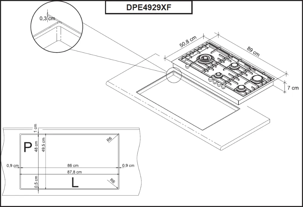 Obrázek DESKA PLYNOVÁ DPE4929XF