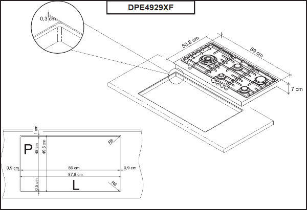 Obrázek DESKA PLYNOVÁ DPE4929XF