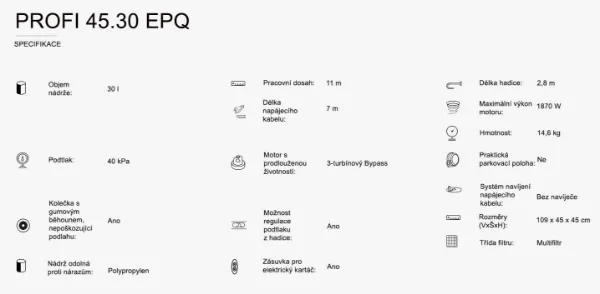 Obrázek VYSAVAČ PRŮMYSLOVÝ PROFI 45.30 EPQ