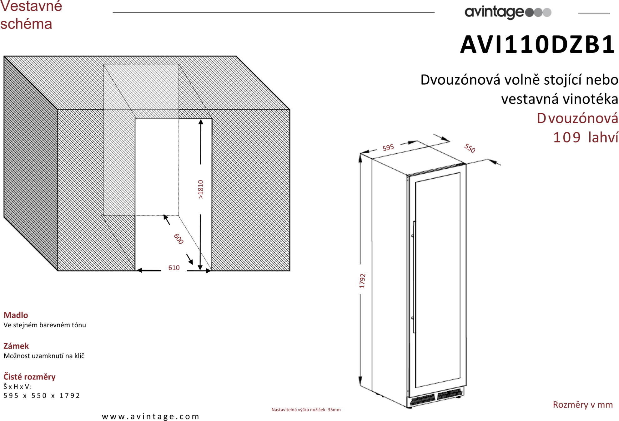 Obrázek VINOTÉKA AVI110DZB1