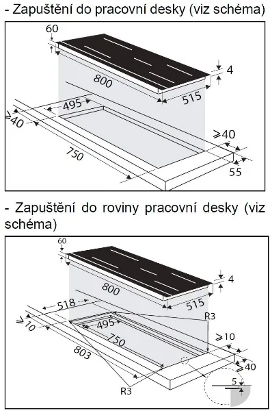 Obrázek DESKA INDUKČNÍ DPH4840B (set s odsavačem)