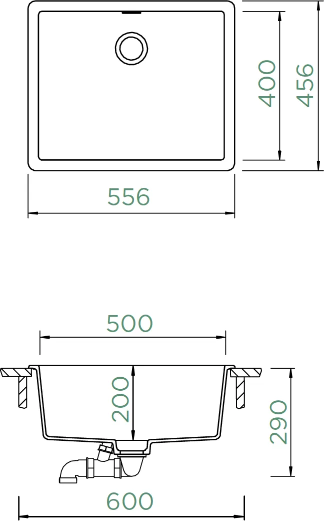 Obrázek Dřez GREENWICH N-100L Berry (horní uložení)