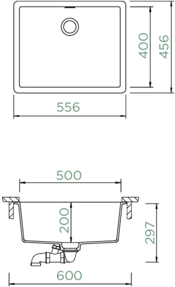 Obrázek Dřez GREENWICH N-100L Berry (spodní uložení)