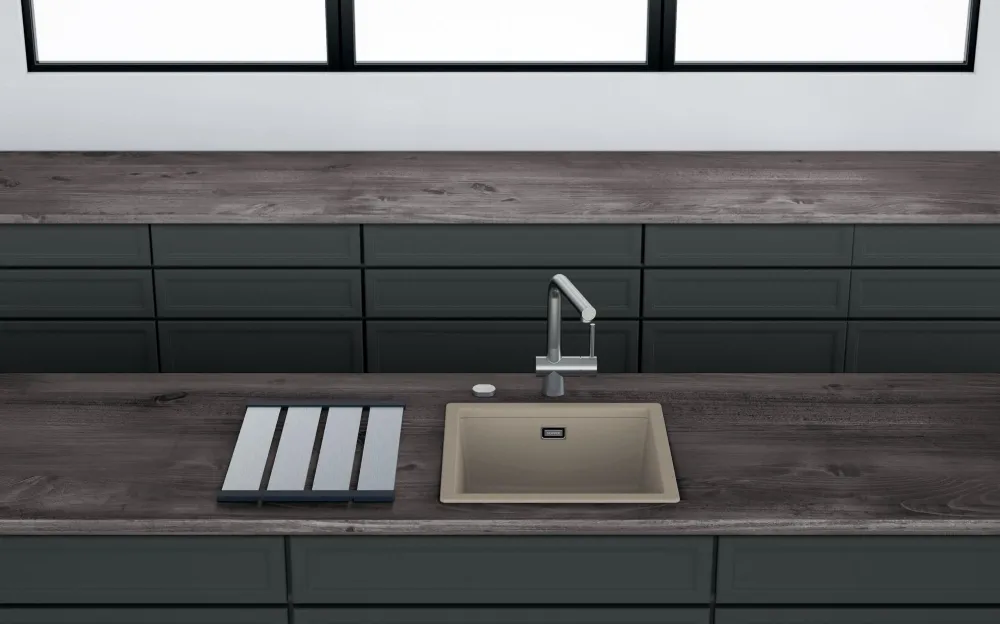 Obrázek Dřez KIRUNA N-100 AllBlack Night Horní uložení