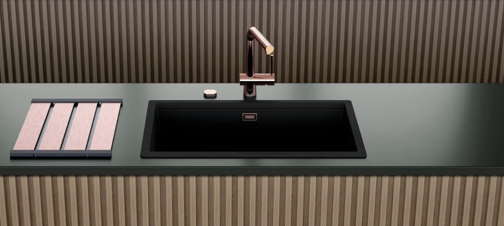 Obrázek Dřez KIRUNA N-100XL AllBlack Night Spodní uložení