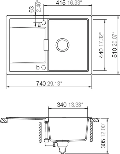 Obrázek Dřez MONO D-100S Ivy Horní uložení