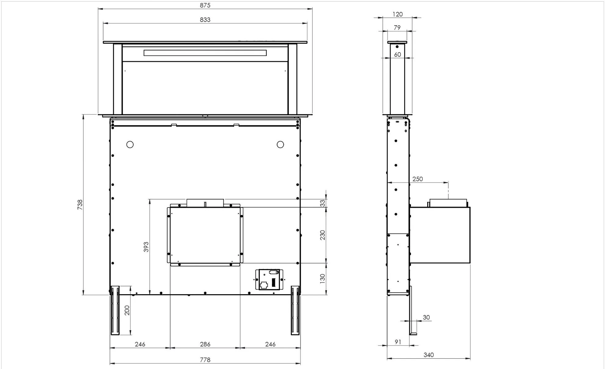 Obrázek ODSAVAČ VÝSUVNÝ Z PRACOVNÍ DESKY DHD7961B 86 cm