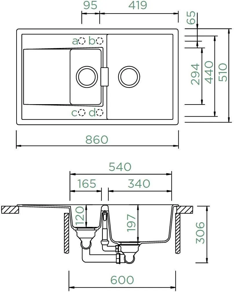 Obrázek Dřez MONO D-150 Ivy (Horní uložení)