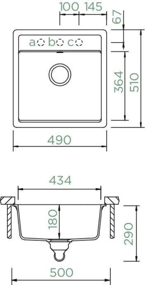 Obrázek Dřez MONO N-100S Ivy Spodní uložení