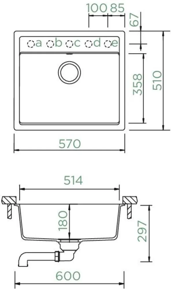 Obrázek Dřez MONO N-100 Berry (Spodní uložení)
