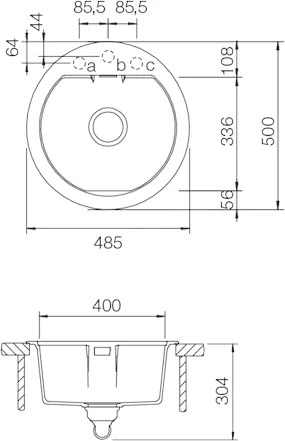Obrázek Dřez MONO R-100 Ivy Horní uložení