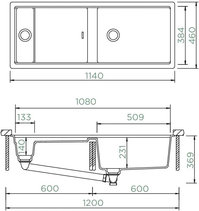 Obrázek Dřez PREPSTATION D-150 Ivy Spodní uložení