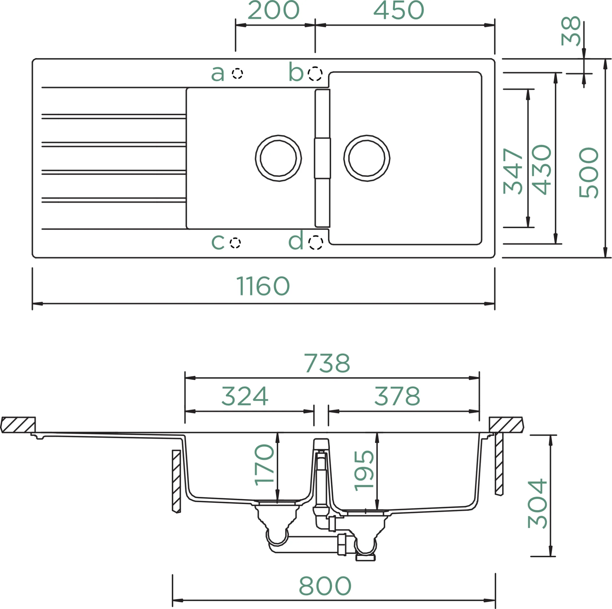 Obrázek Dřez Signus D-200 Puro Spodní uložení