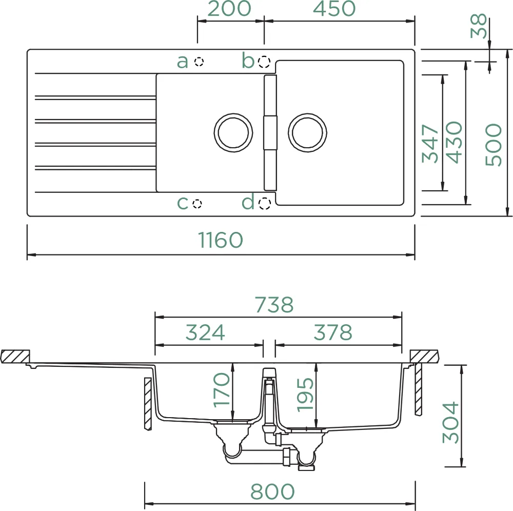 Obrázek Dřez Signus D-200 Puro Spodní uložení