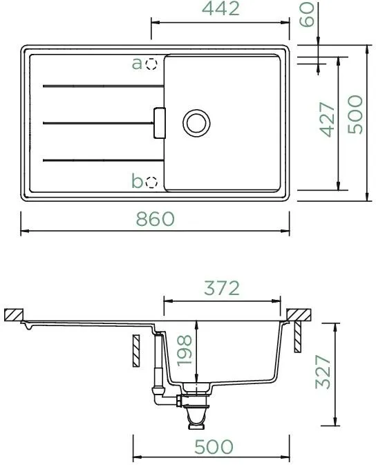 Obrázek Dřez Tia D-100 Berry (spodní uložení)