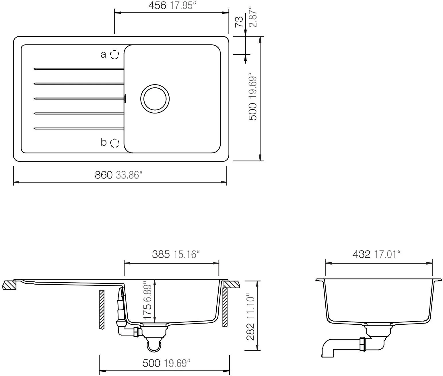 Obrázek Dřez Toledo D-100 Puro Horní uložení