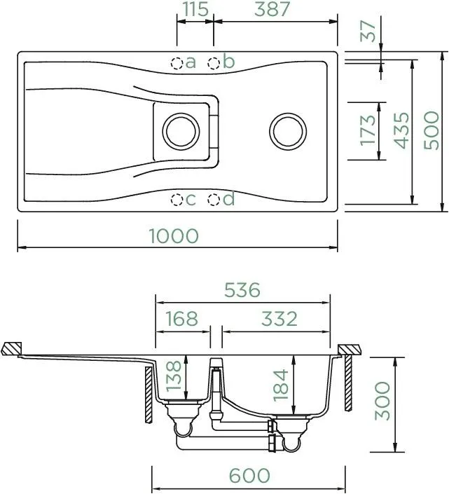 Obrázek Dřez Waterfall D-150 Berry spodní uložení
