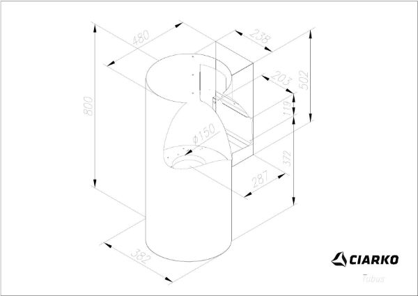 Obrázek Odsavač komínový Tubus Black (CDP3801C)