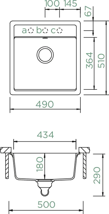 Obrázek Dřez MONO N-100S DUSK Spodní uložení