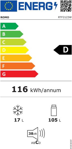 Obrázek CHLADNIČKA KOMBINOVANÁ RTF2123W