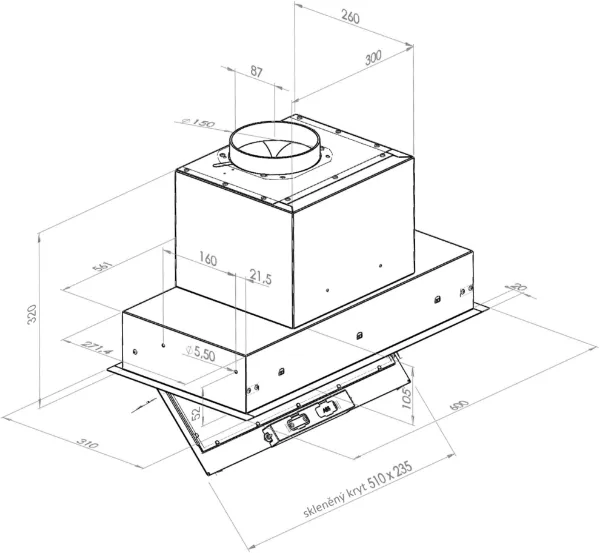 Obrázek Odsavač vestavný do skříňky SU Mini 60 White (CDZ6001B)