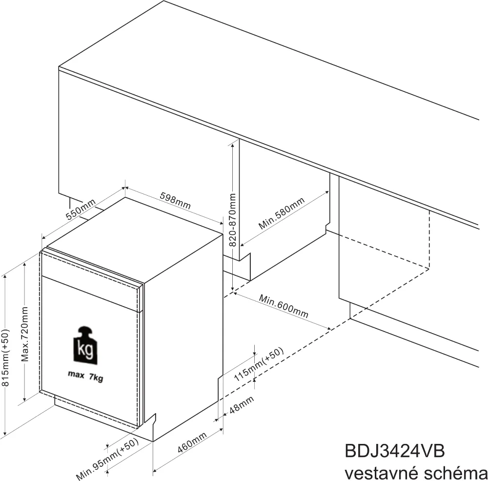 Obrázek MYČKA VESTAVNÁ BDJ3424VB