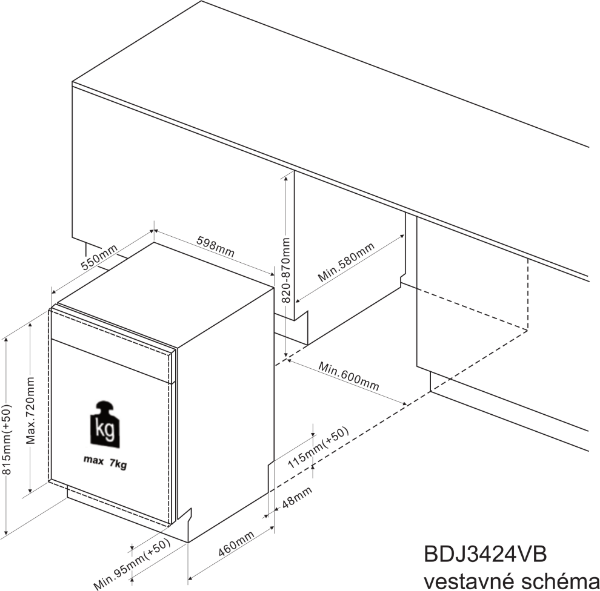 Obrázek MYČKA VESTAVNÁ BDJ3424VB