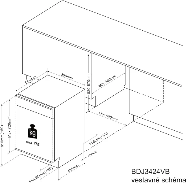 Obrázek MYČKA VESTAVNÁ BDJ3424VB