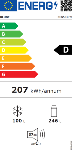 Obrázek CHLADNIČKA KOMBINOVANÁ KCN5340W