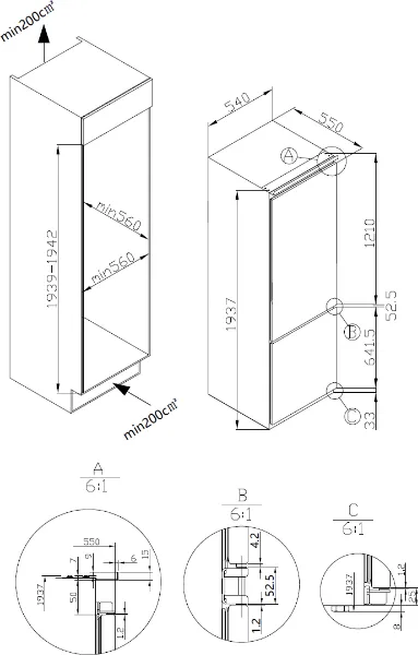 Obrázek CHLADNIČKA VESTAVNÁ KC2300J